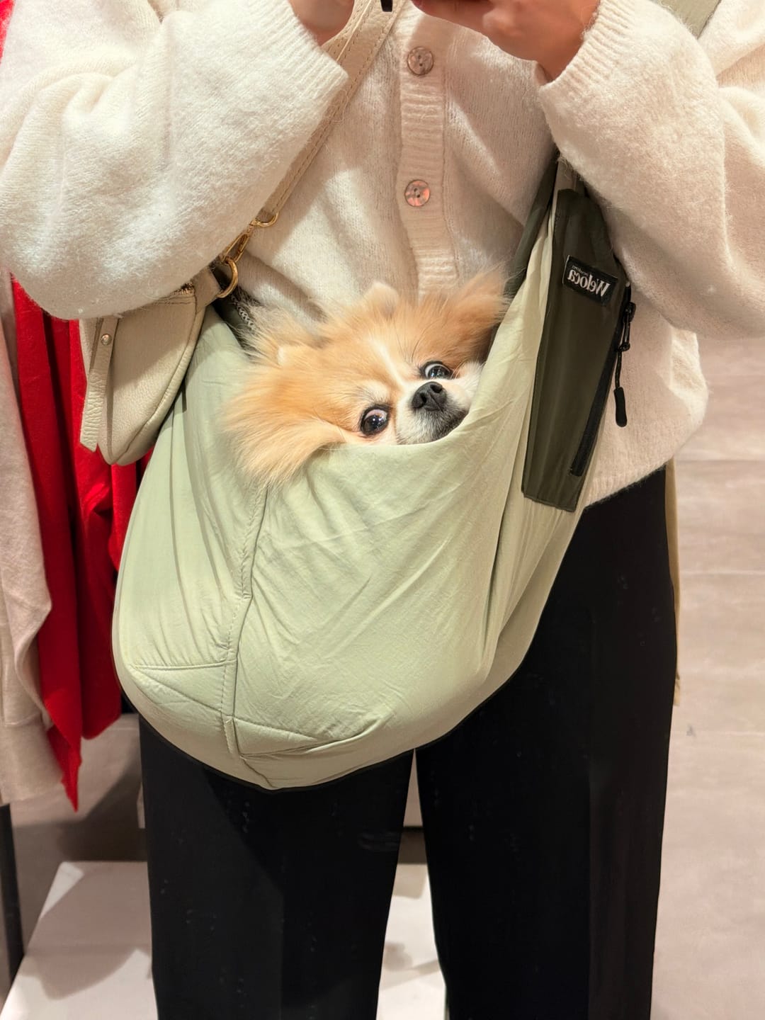 Customer photo review of Sac de transport en bandoulière vert - Version printemps / été