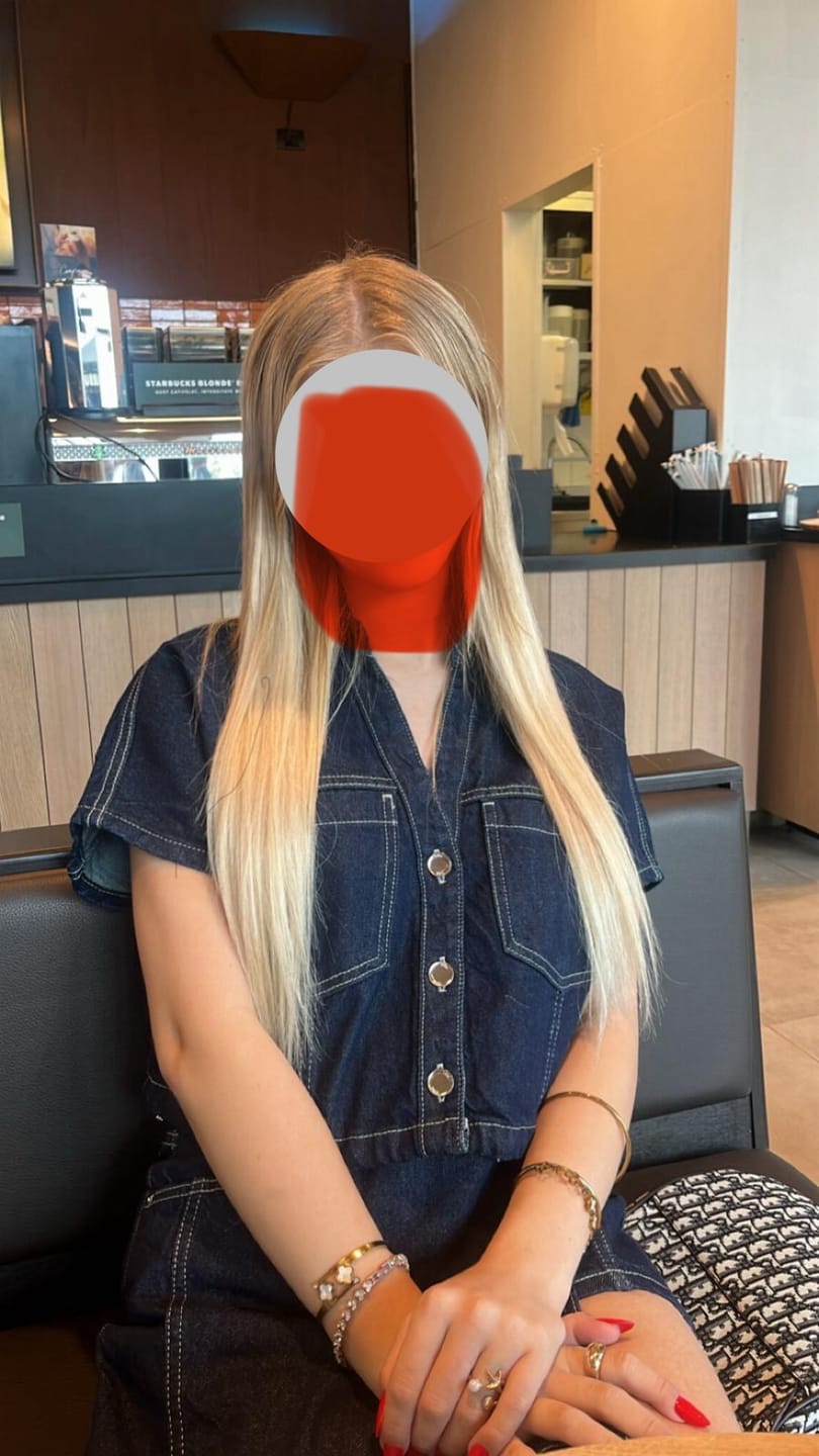 Customer photo review of Nano Ring Hair Extensions Remy Human Hair Highlight Blonde #P18/613 |Youngsee