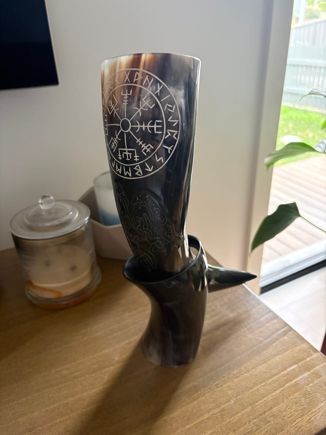 Customer photo review of Premium Ravens Guidance Drinking Horn