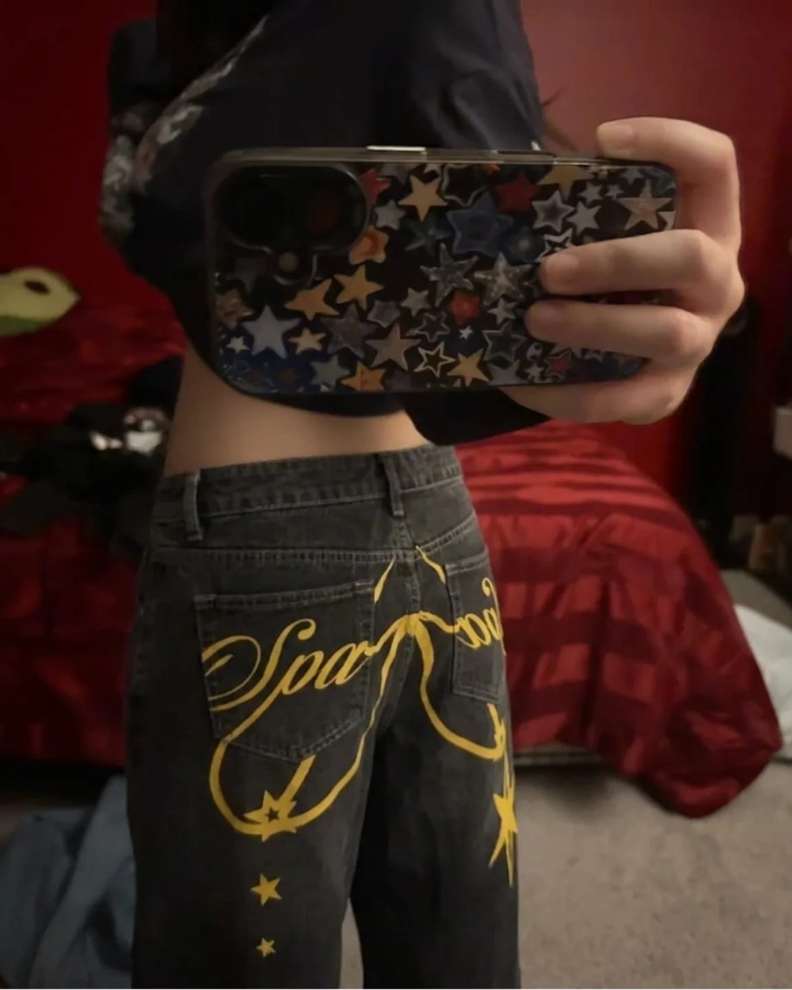 Customer photo review of BACK PRINT BAGGY JEANS