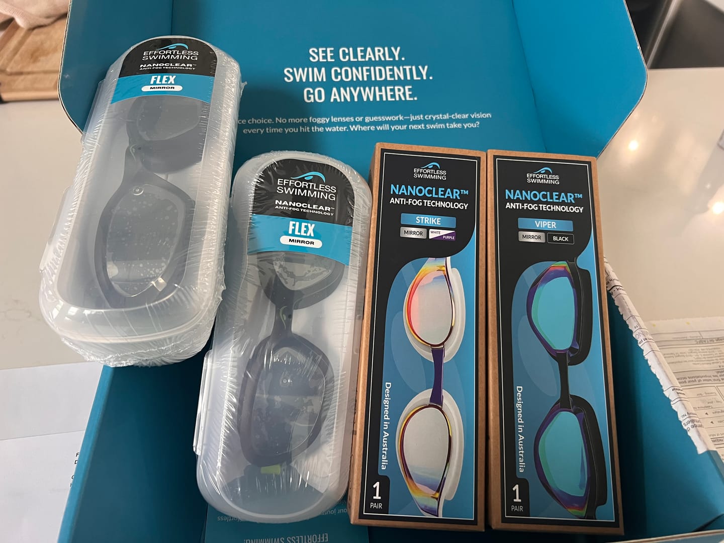Customer photo review of NanoClear™ Flex Swim Goggles Mirror - (Green)