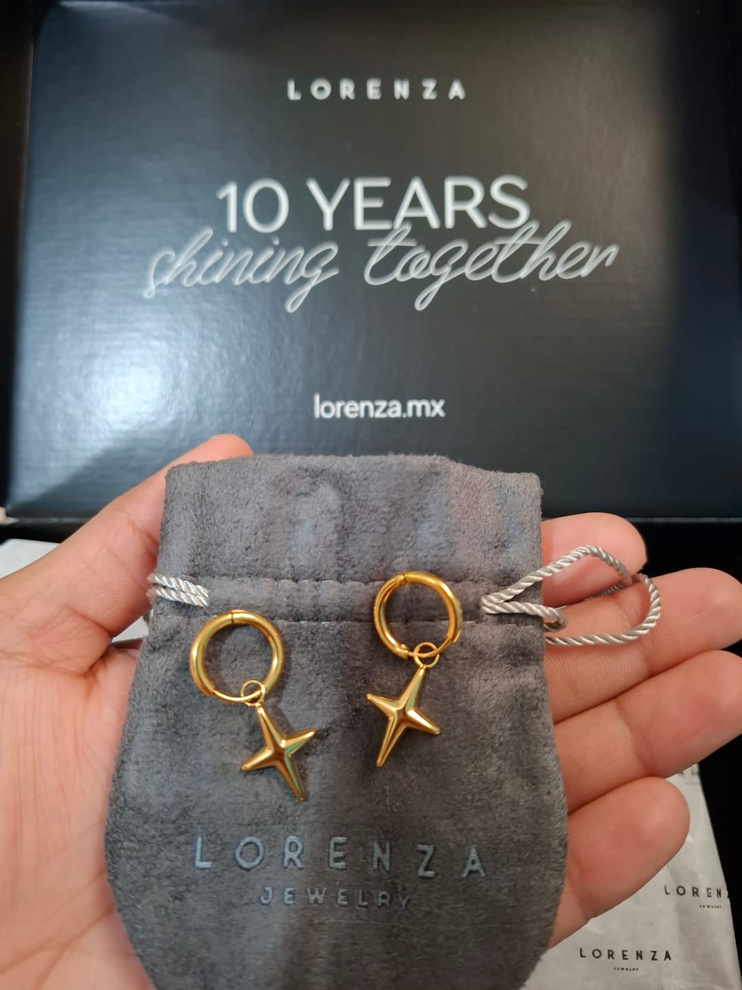 Customer photo review of Par Arracada Con Estrella 2 en 1