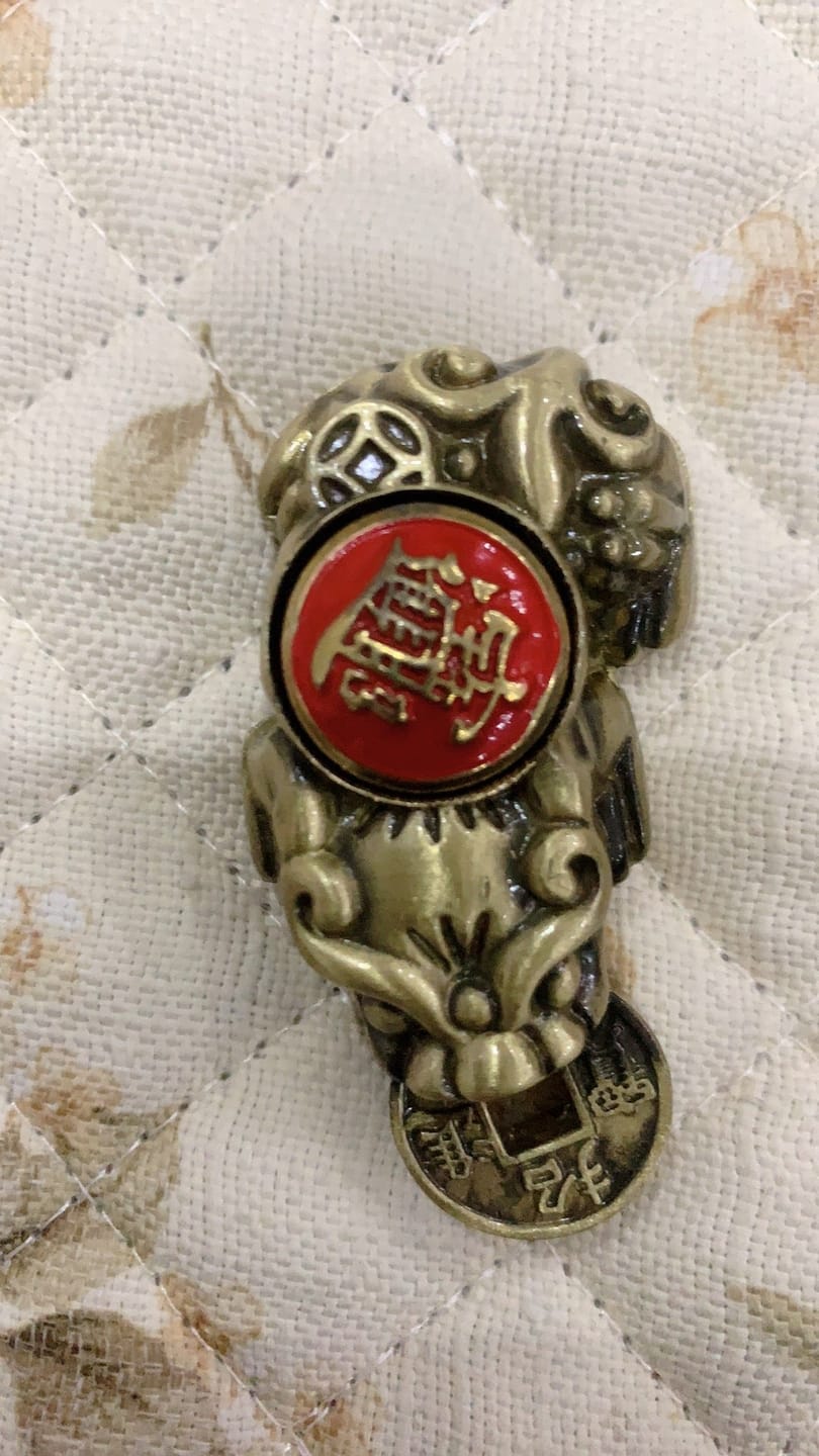 Customer photo review of FuAttract Wealth Protection & Prosperity Brass Pixiu Rotating Pendant Necklace