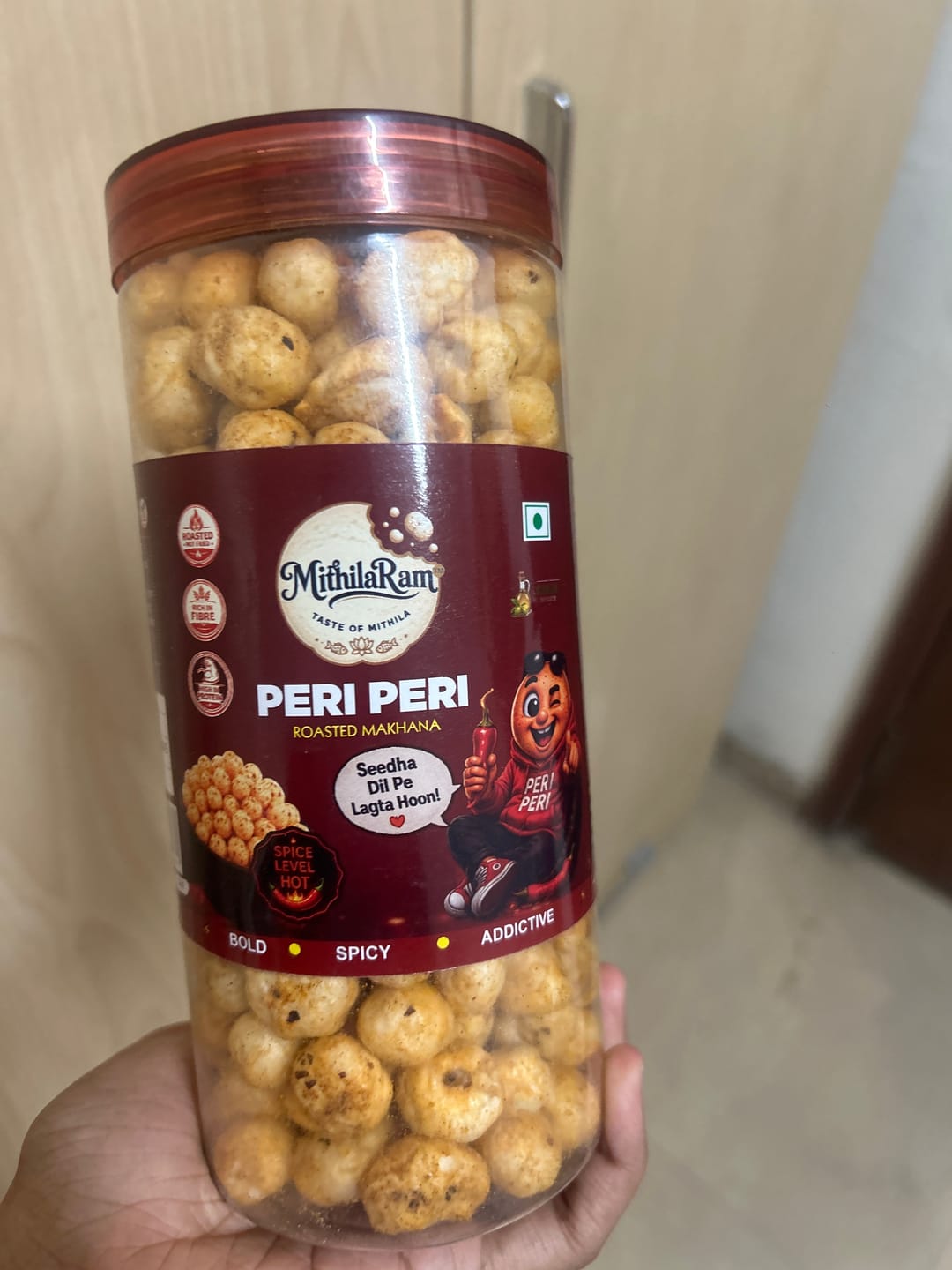 Customer photo review of MithilaRam™ Peri Peri Olive Oil Roasted Makhana (85 g)