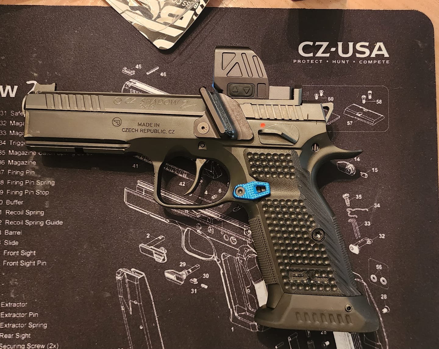 Customer photo review of CZ Shadow 2 Grips & Brass Magwell Combo