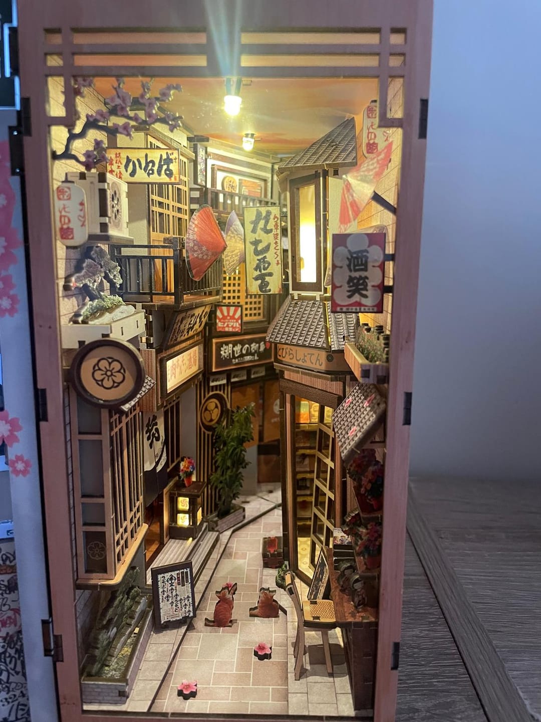 Customer photo review of DIY Book Nook Kit - The alley waiting for the cat