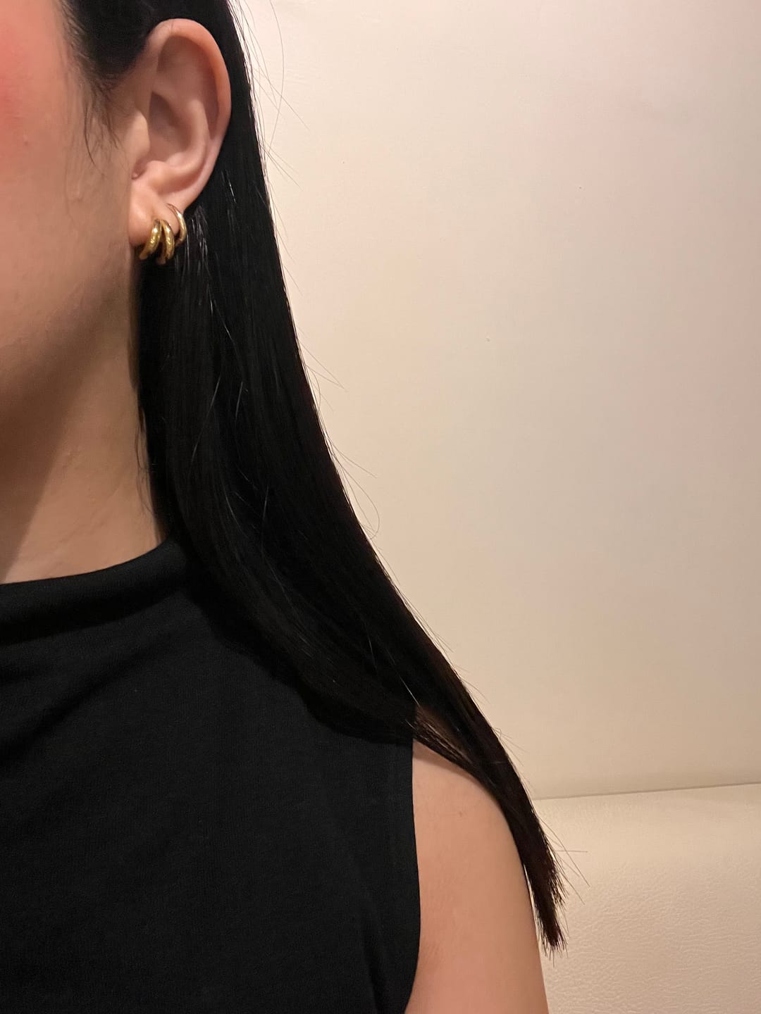 Customer photo review of Par Semi Arracada Doble Linea