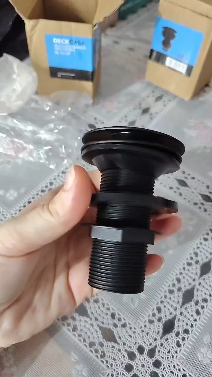 Customer photo review of Válvula Click Pia Banheiro Lavabo Ralo Cuba Preta 7/8 Inox