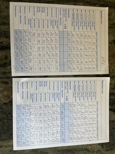 Customer photo review of Block für Würfelspiel, Yahtzee, Yatzy  und andere, DIN A5 - 50 Blatt, Druck in Blau , 50 Blatt, Qualitäts-Offset-Papier 80g/m² (22671)