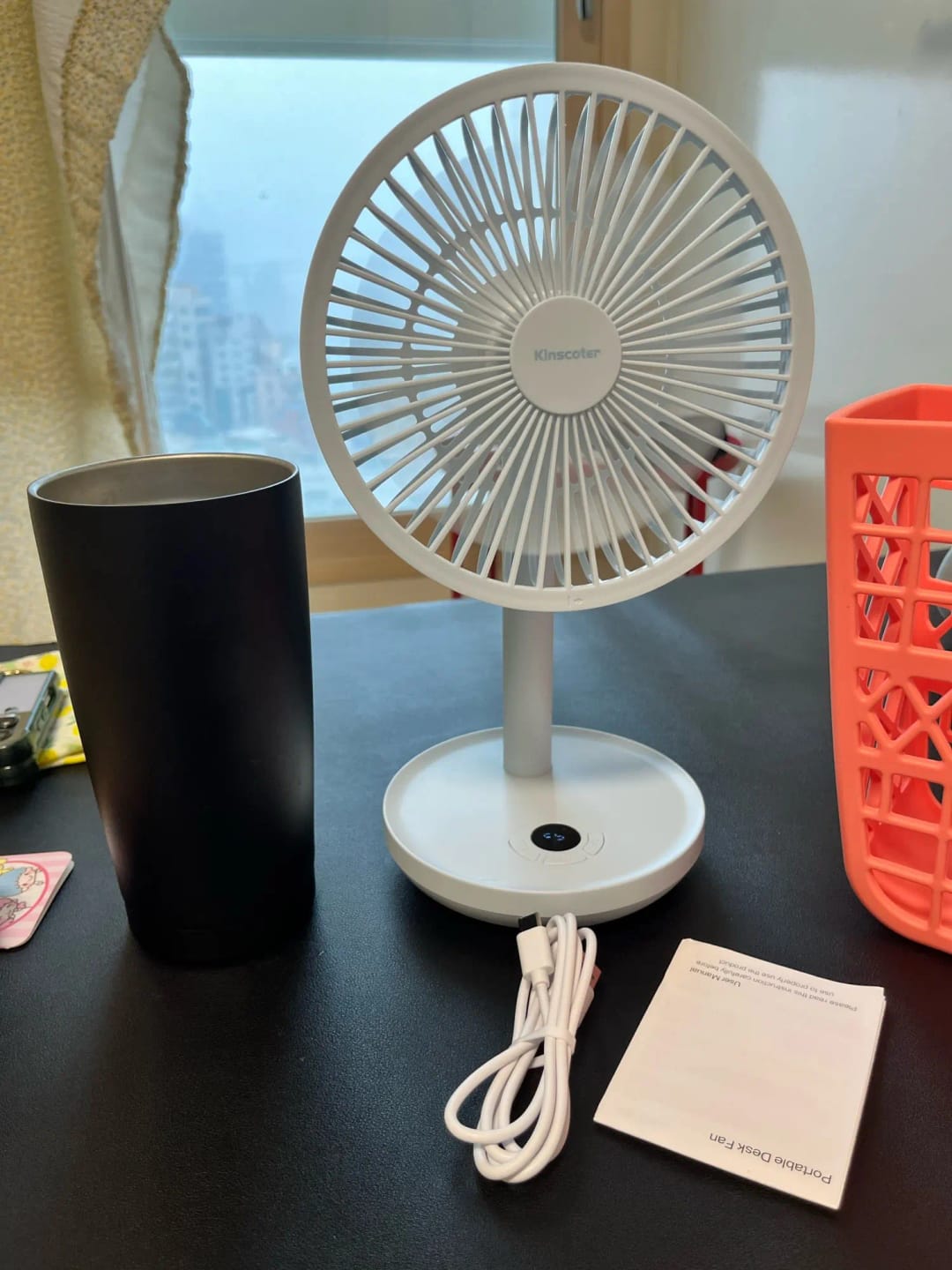 Customer photo review of Rechargeable Oscillating Desk Fan with Five Speeds
