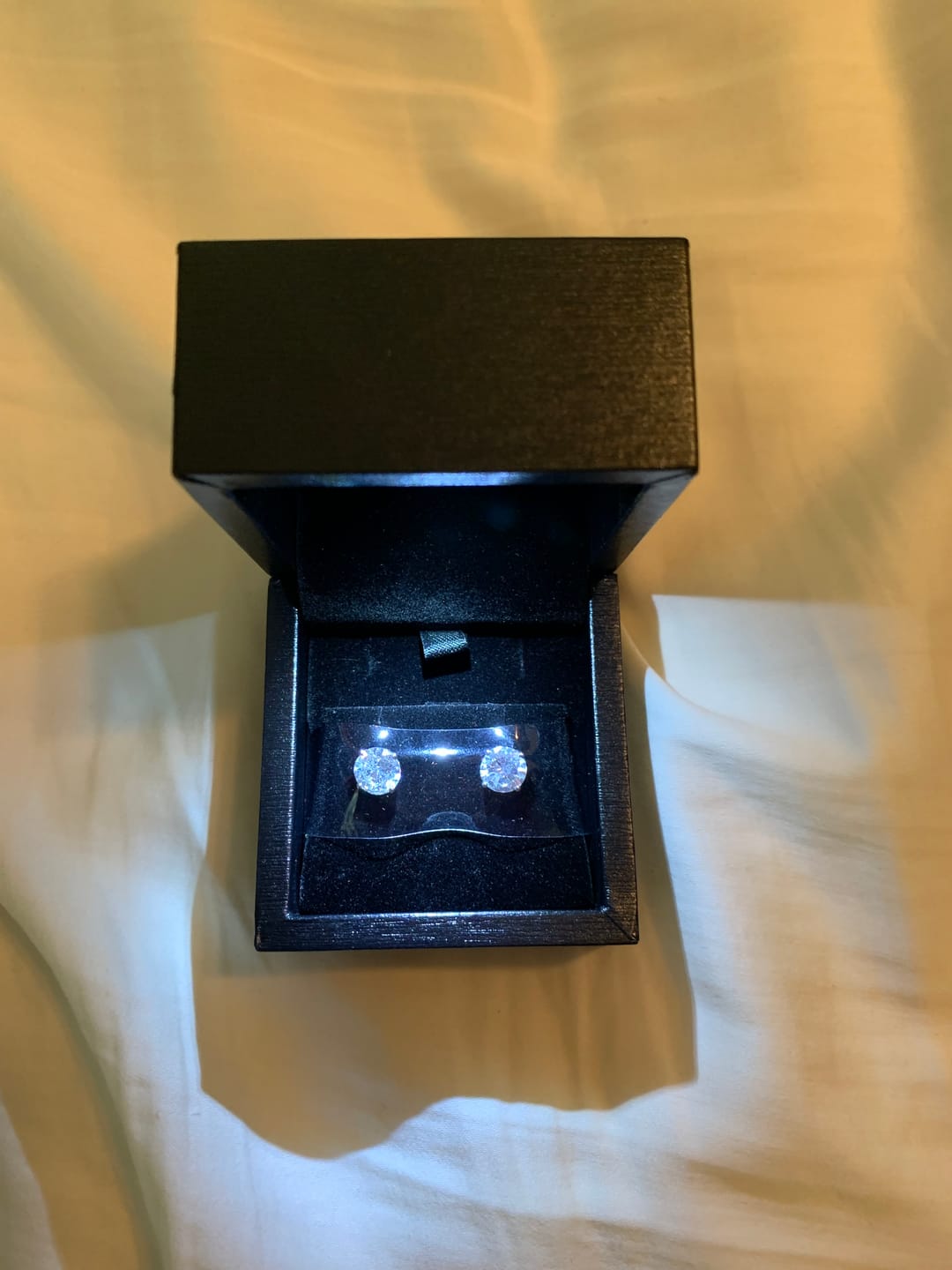 Customer photo review of 3.20 Carats Round Cut Natural Earth Mined Diamond Women Stud Earring White Gold 14K