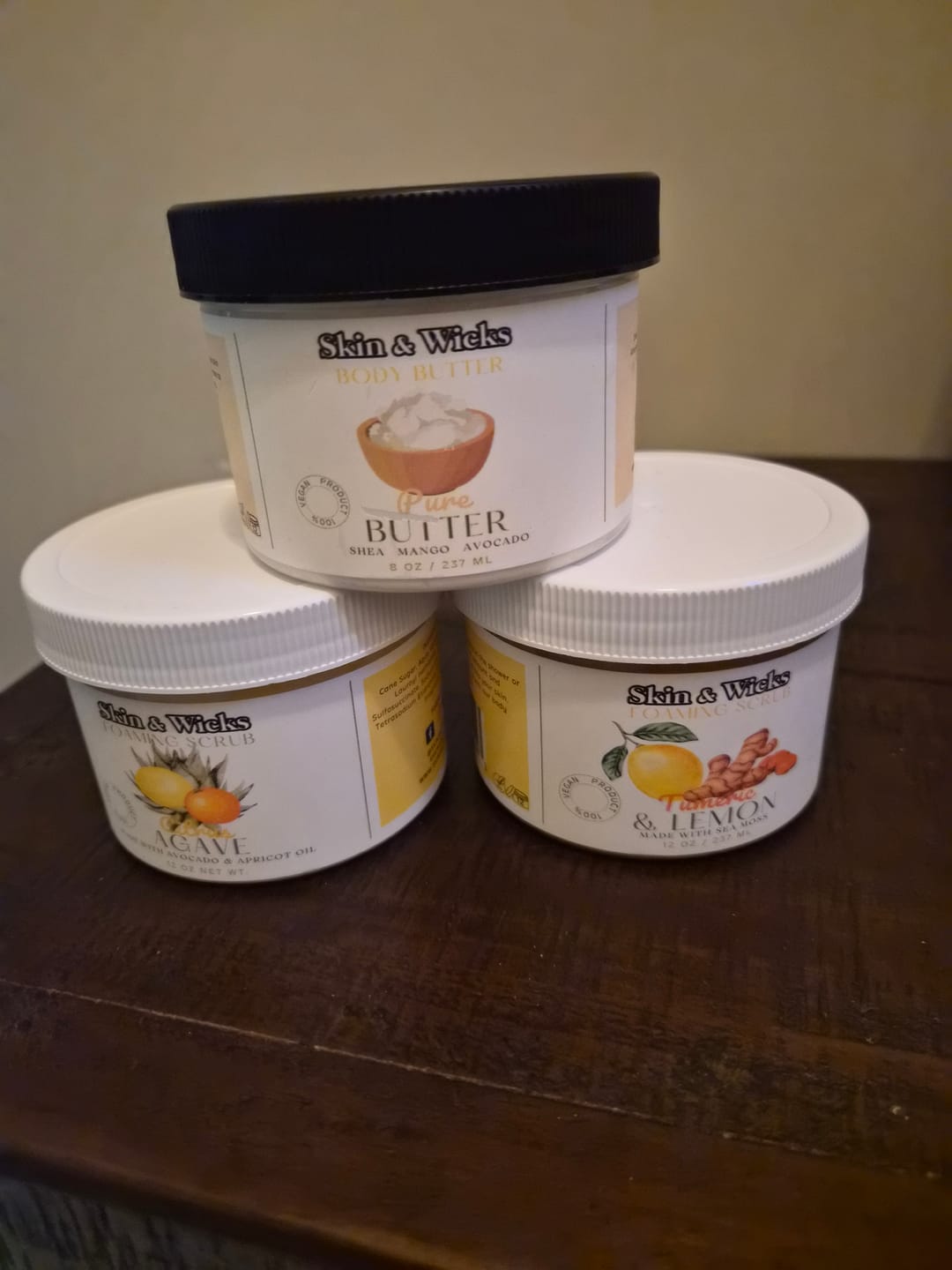 Customer photo review of Citrus Agave Foaming Organic Body Scrub