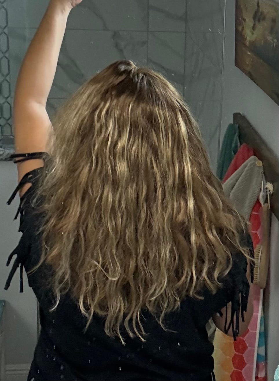 Customer photo review of [US] 3*5inch Mono Hair Topper Remy Hair (#4/27/4)