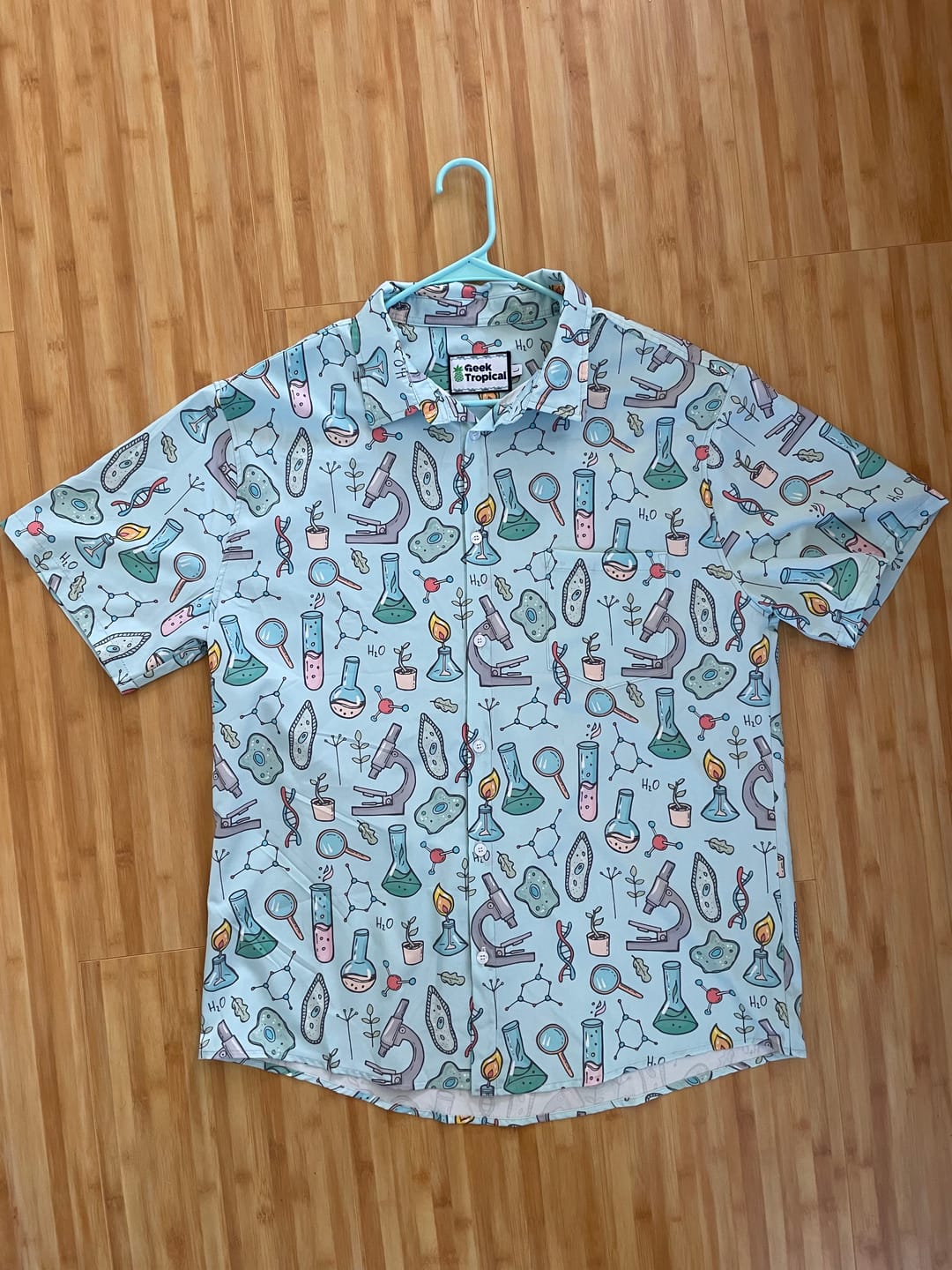Customer photo review of Science Bioengineer Germanation Sky Blue Button Up Shirt