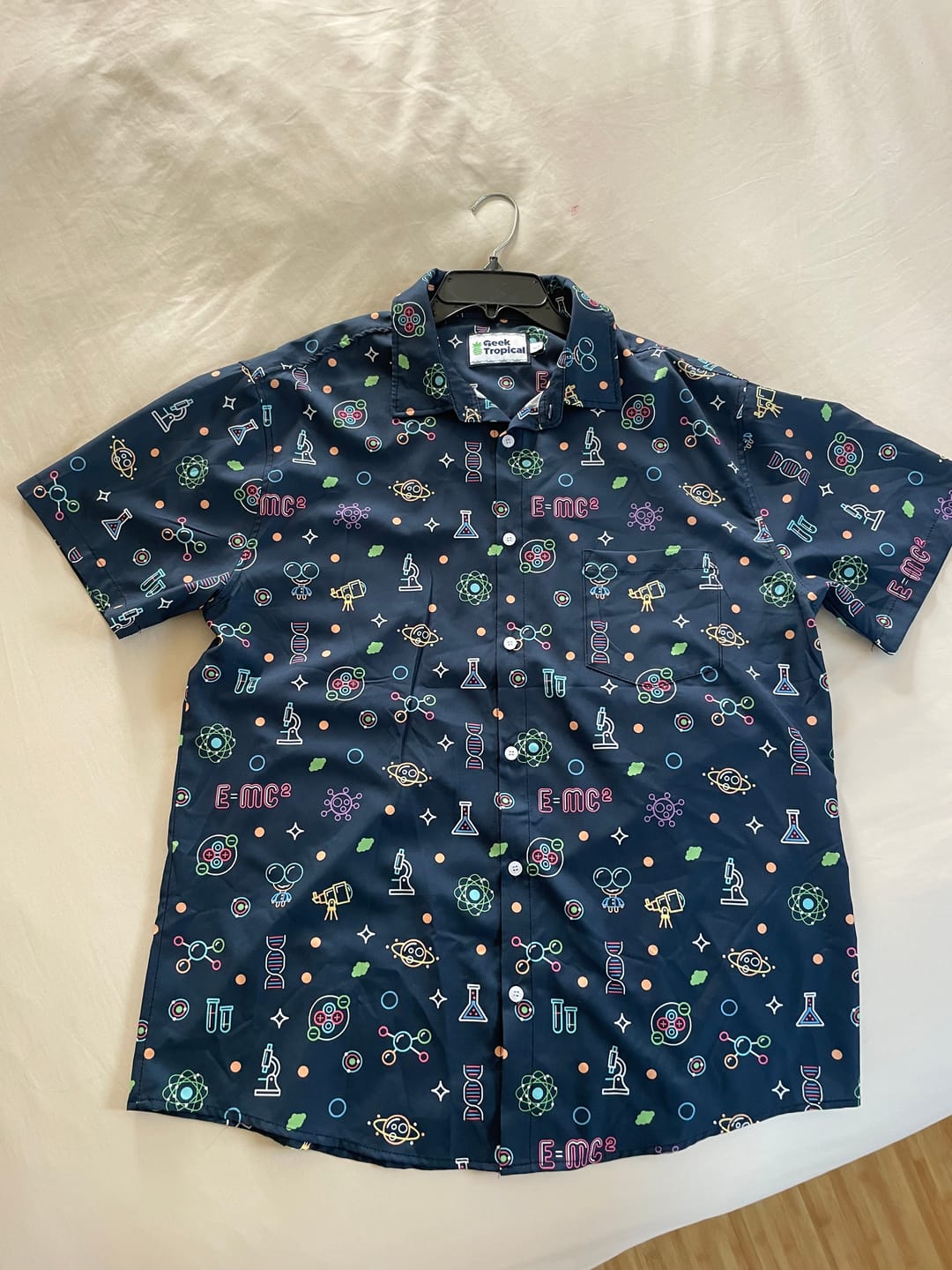 Customer photo review of Science DNA Molecules Dark Navy Button Up Shirt
