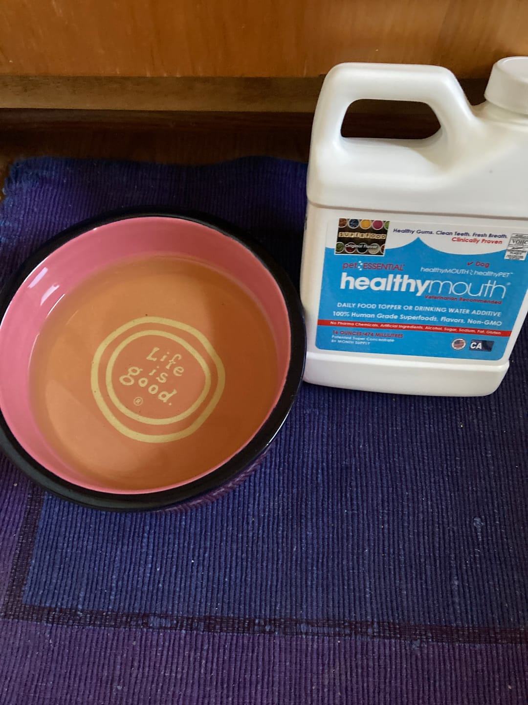 Customer photo review of HealthyMouth® Water Additive For Dogs (Clinically Proven, VOHC Accepted)
