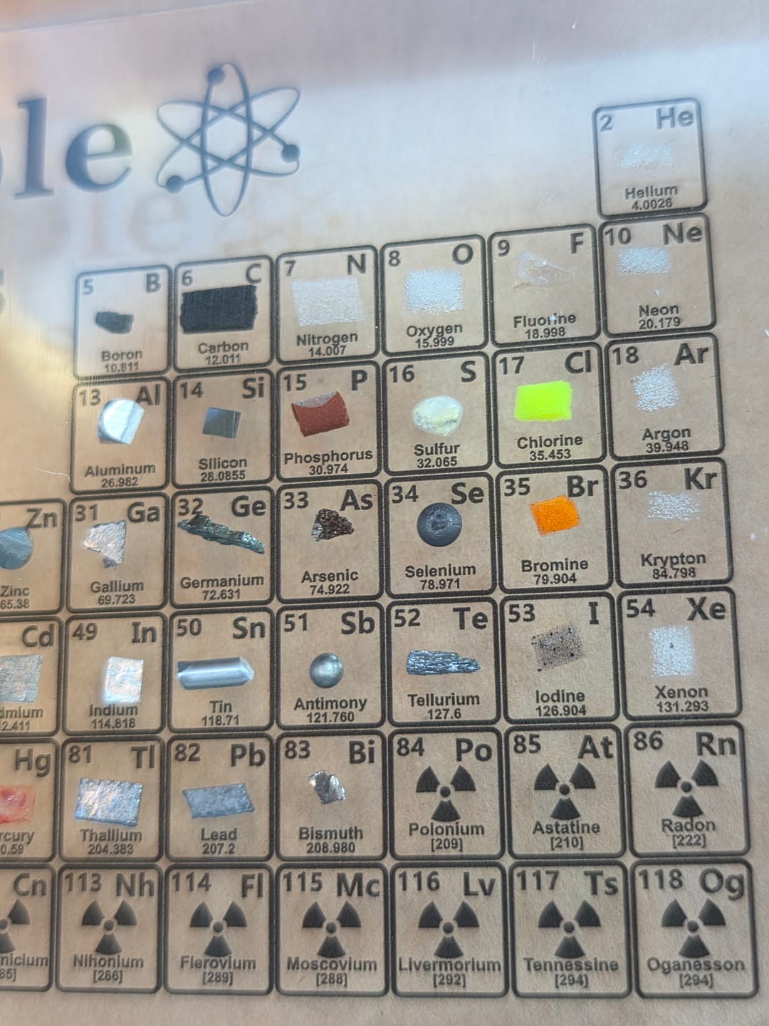 Customer photo review of Heritage Periodic Table: Collector's Edition 83 Elements (Defective)