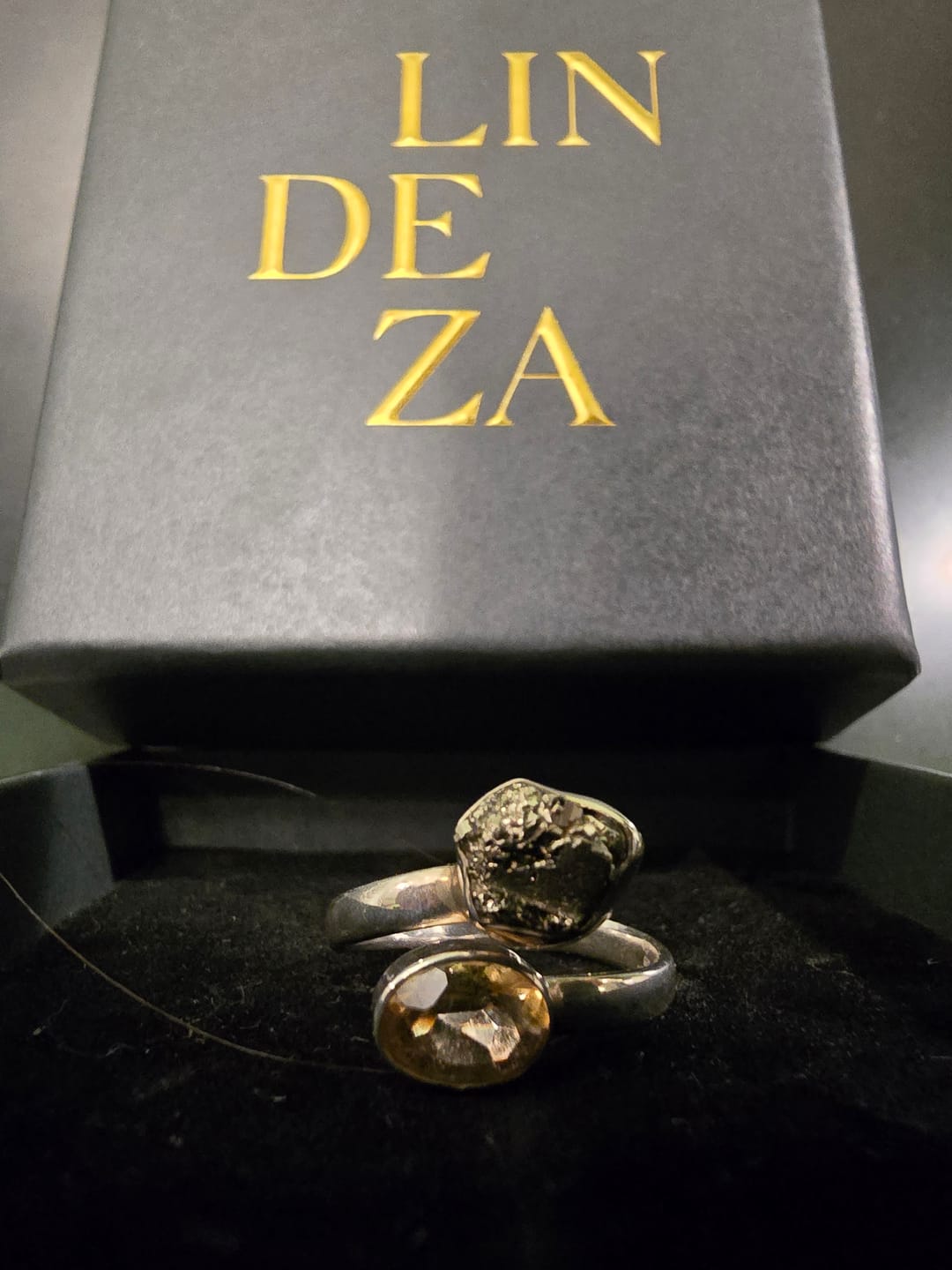 Customer photo review of Citrine + Pyrite oval ring