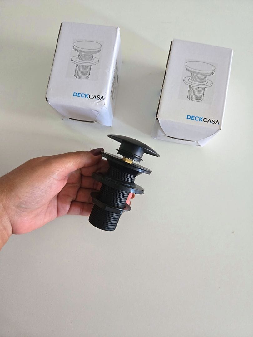 Customer photo review of Válvula Click Pia Banheiro Lavabo Ralo Cuba Preta 7/8 Inox