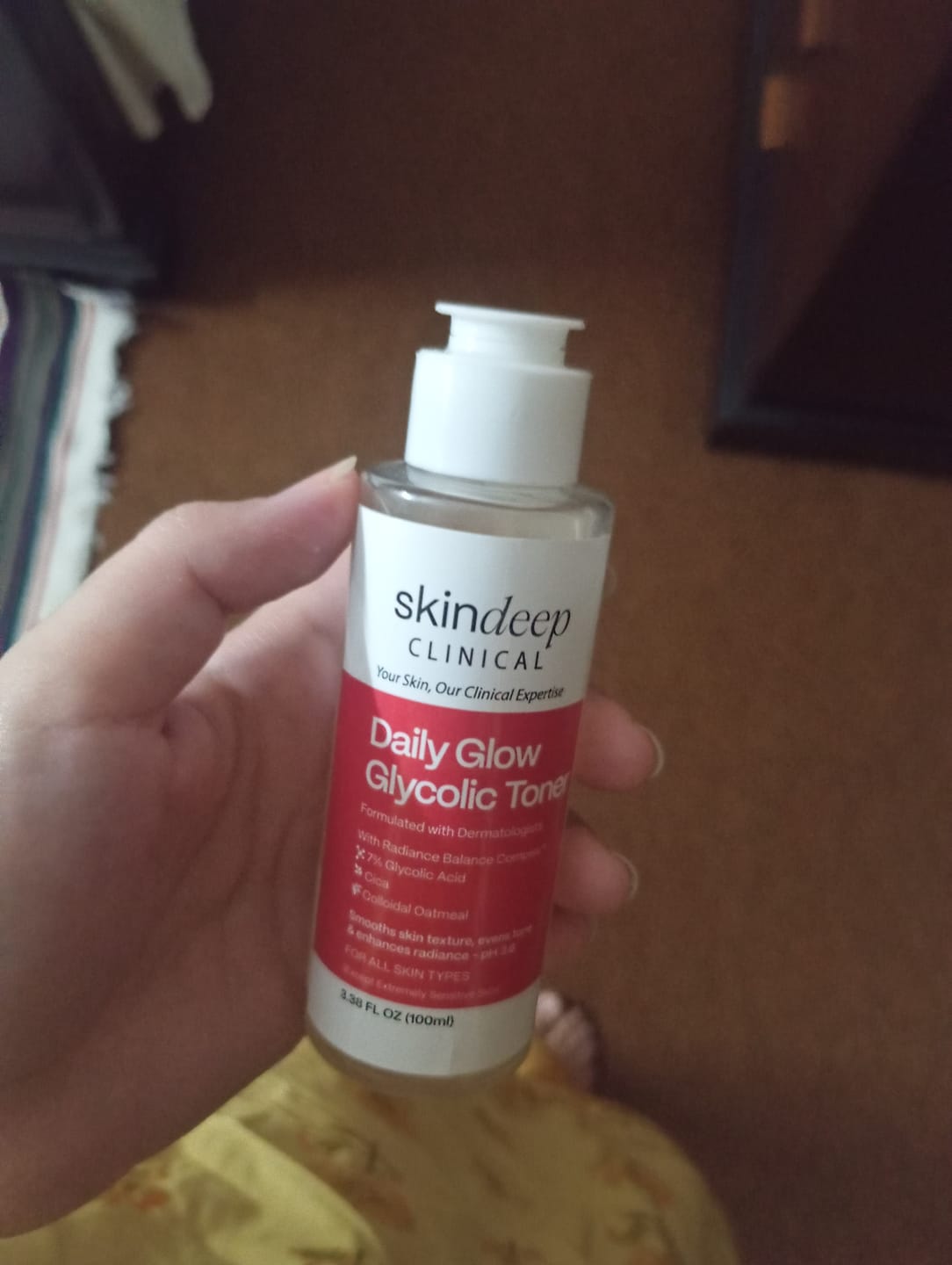 Customer photo review of Daily Glow Glycolic Toner