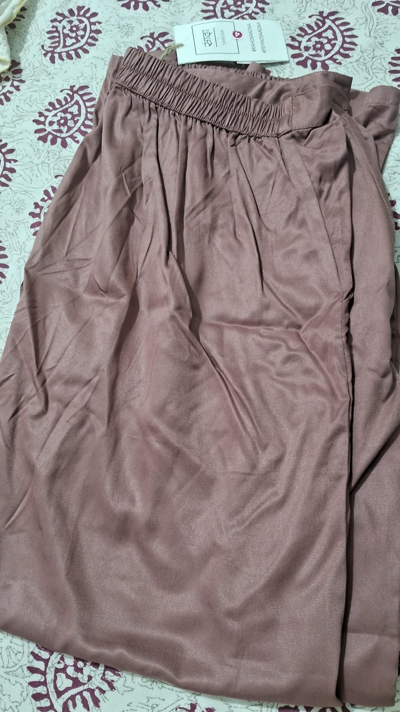 Customer photo review of Women Rose Taupe Viscose Palazzo Pant