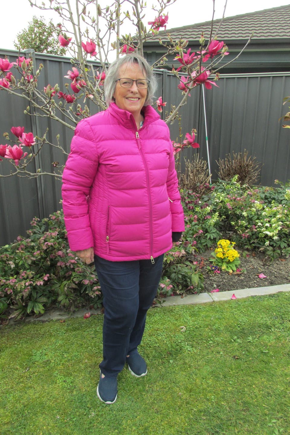 Customer photo review of Lucy Packable Puffer Down Jacket - Rose Violet