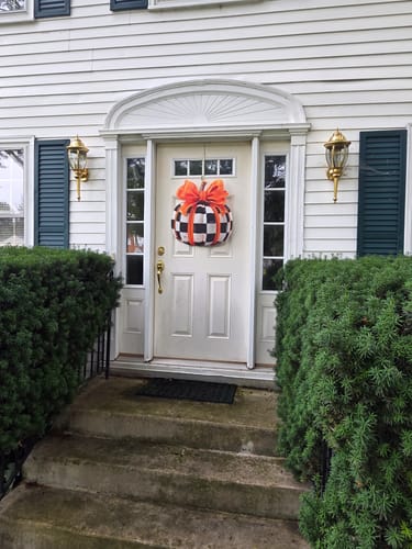 Customer photo review of Elegant Checkered Pumpkin Door Hanger
