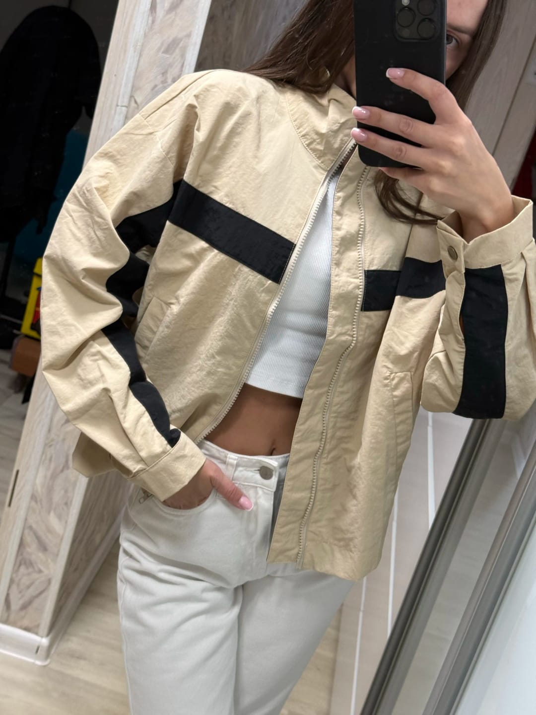 Customer photo review of Amanda Vintage Bomber Jacket