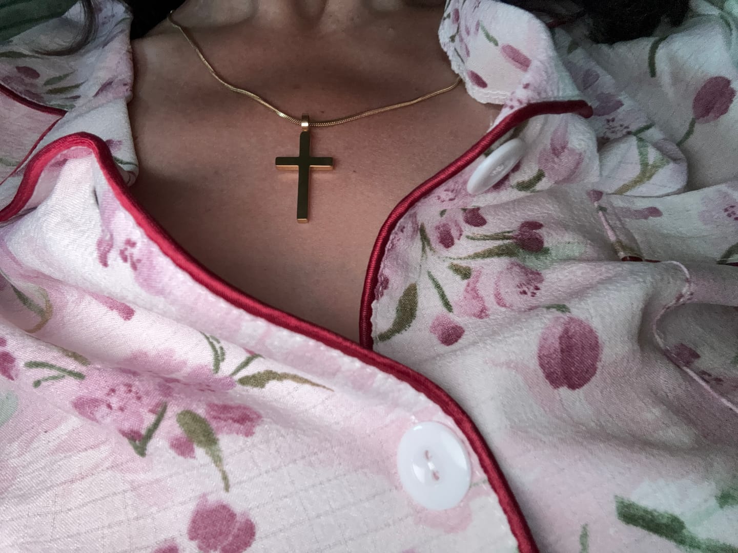 Customer photo review of Classic Cross & Square Chain