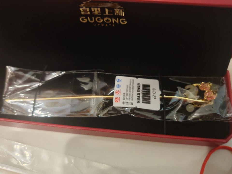 Customer photo review of Jade Rabbit and Plum Blossom Hairpin