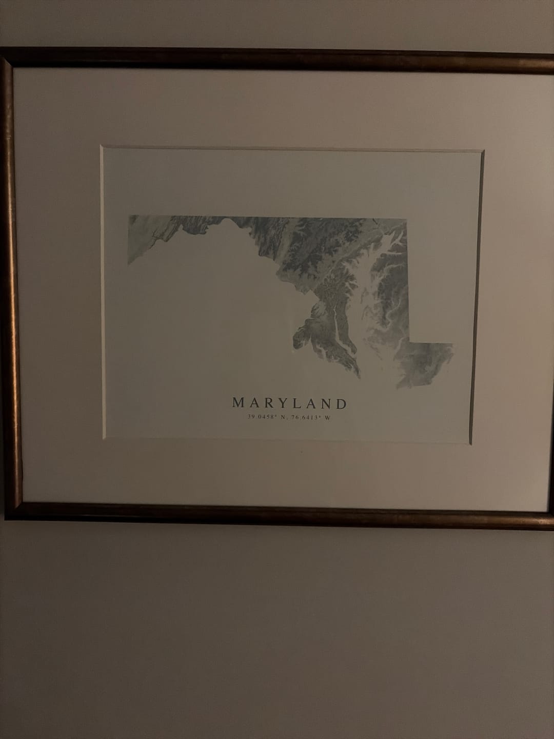 Customer photo review of Maryland Map Print Landscape