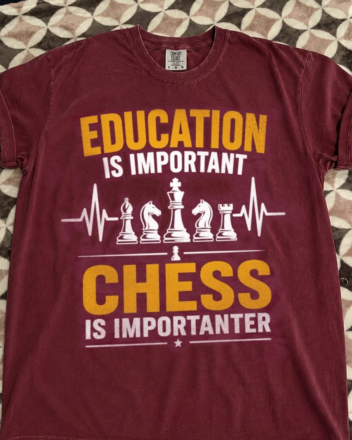 Customer photo review of Chess Education Importanter T-Shirt