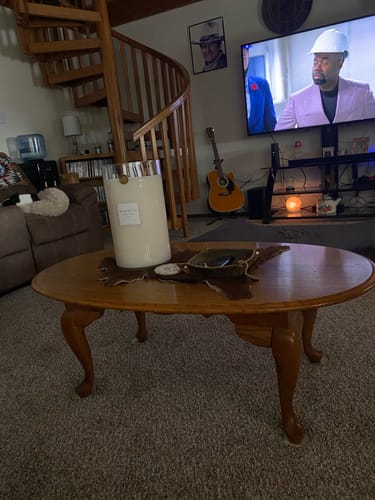 Customer photo review of Big Ass Candle - Cowboy Leather - 300 oz