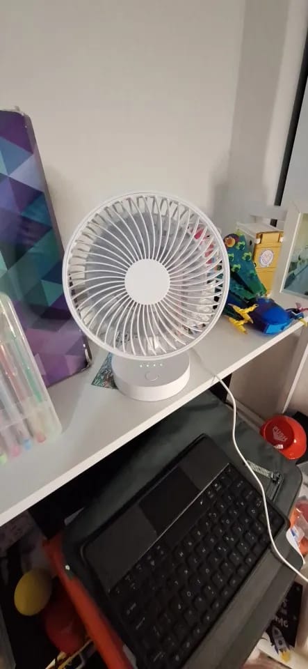 Customer photo review of USB Desktop Fan with Four Speeds and 5V Power for Table Use