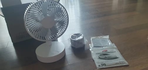 Customer photo review of 3600mAh USB Rechargeable Desk Fan with Four Speeds