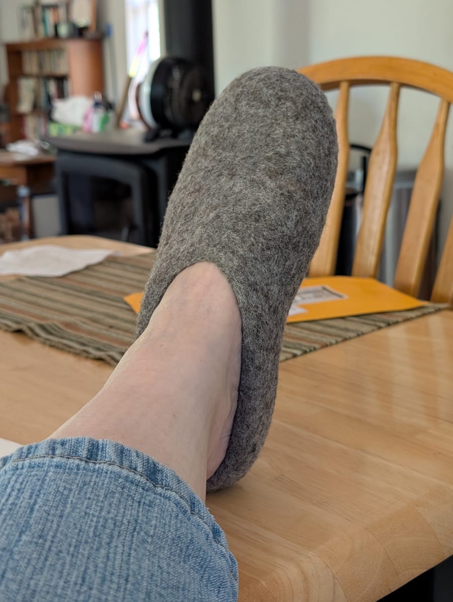 Customer photo review of Unisex Natural Felt Slip-On Slippers