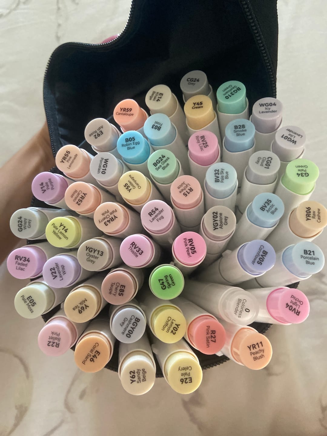 Customer photo review of Ohuhu Honolulu 48 Pastel Colors Dual Tips Alcohol Art Markers-Sweetness (New Color Codes)