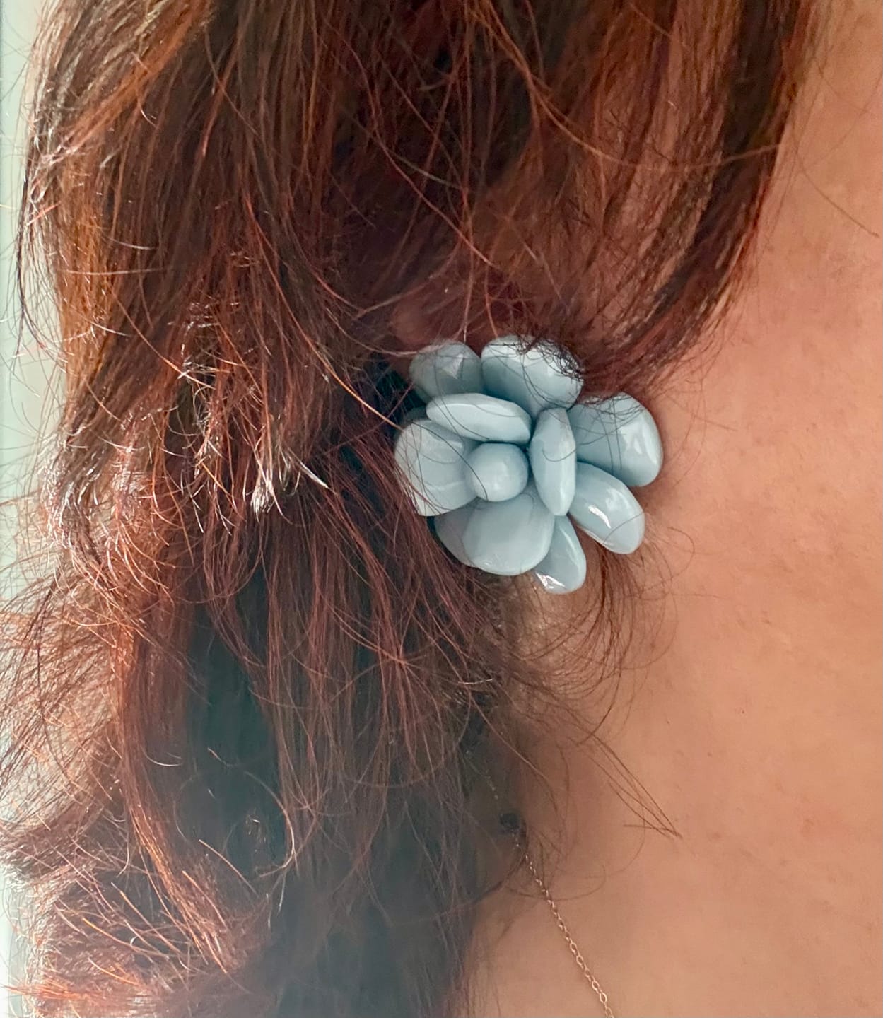 Customer photo review of Orecchini Bougainvillea Carta da zucchero con cristallo centrale - a lobo