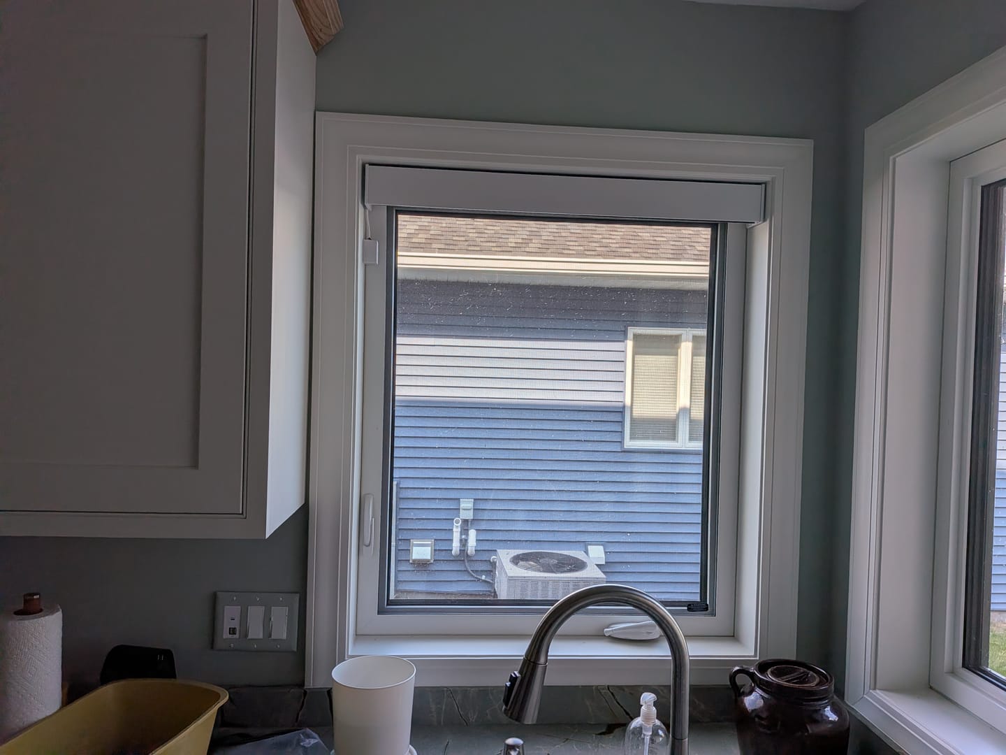 Customer photo review of SmartWings Hardwired Motorized Light Filtering Roller Shades 70% Blackout Essential