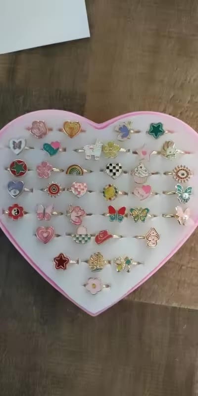 Customer photo review of CharmRings™ – 36pc Dress-Up Ring Set