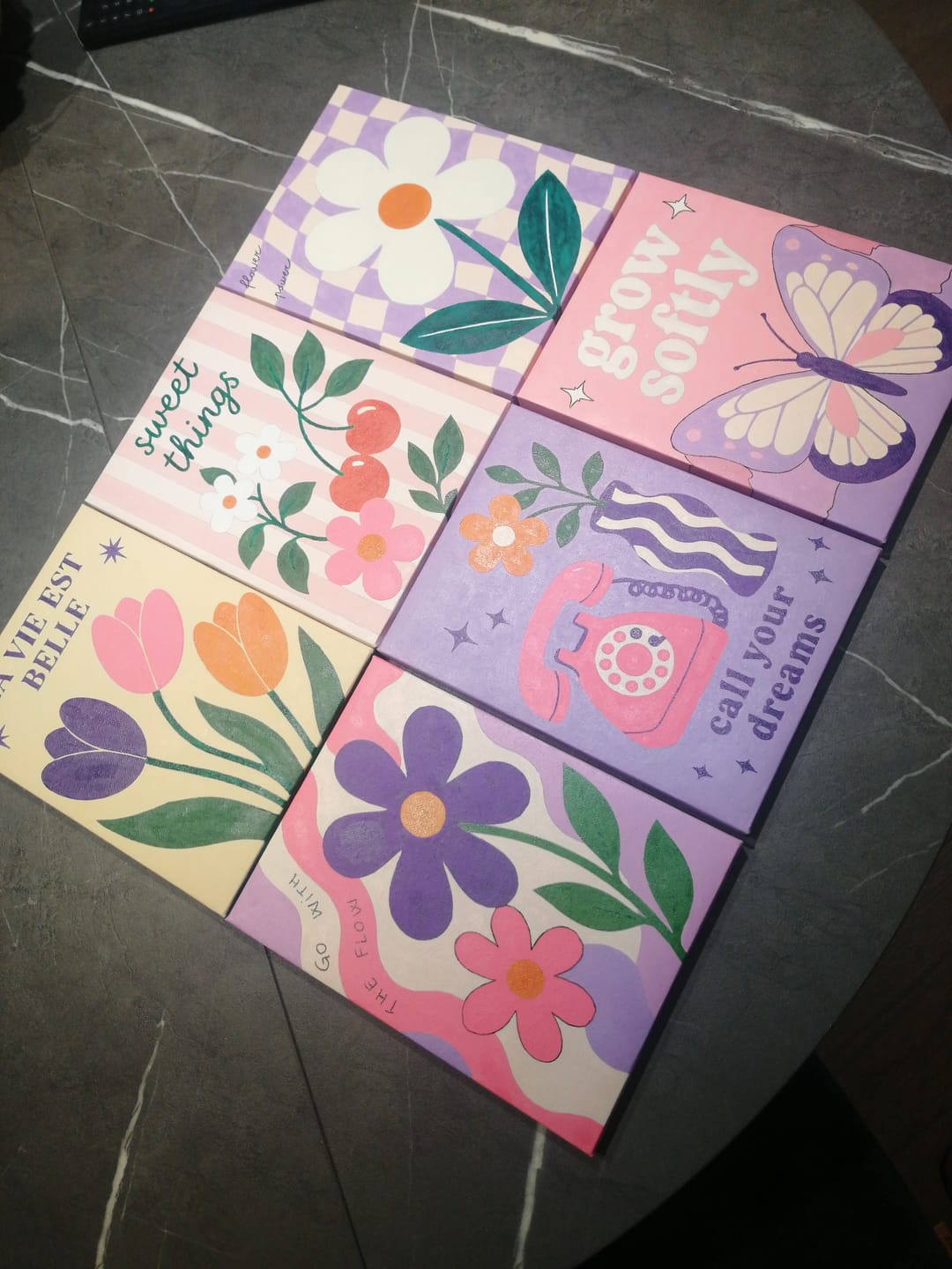 Customer photo review of 6 Mini Paintings - Blooming Dreams Set