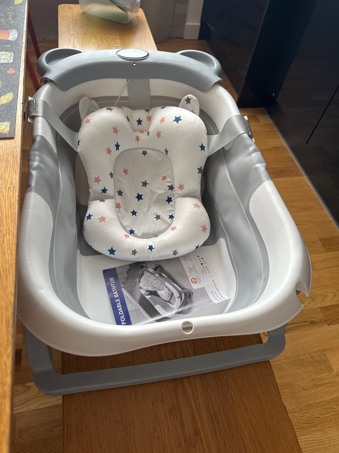 Customer photo review of Foldable Baby Bath Tub with Temperature Display
