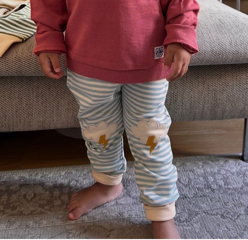 Customer photo review of All Weather Knee Patch Striped Joggers