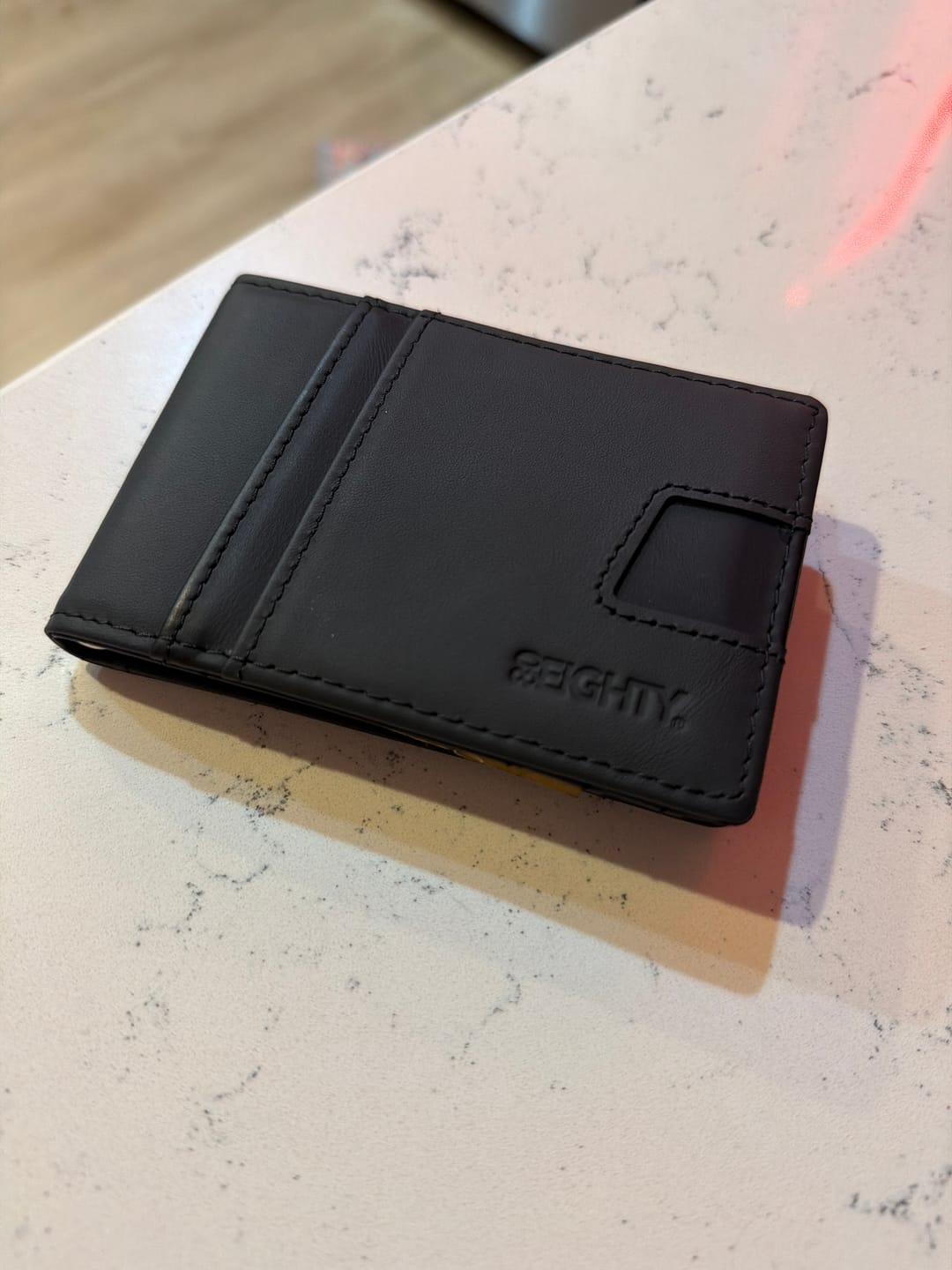 Customer photo review of 80Eighty® Matte Black Leather Wallet