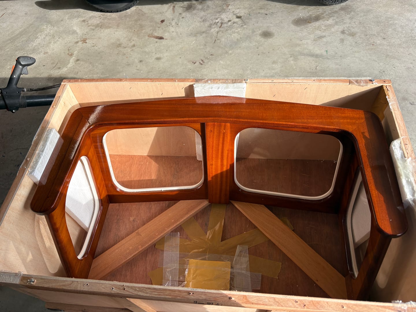 Customer photo review of *Windshield Only* For Eastport, Nauset Mahogany Center Console