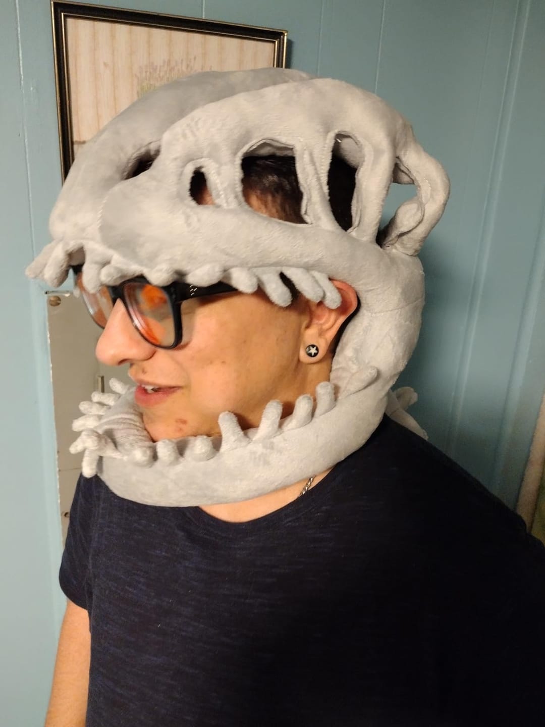 Customer photo review of Dino Plush Hoodie