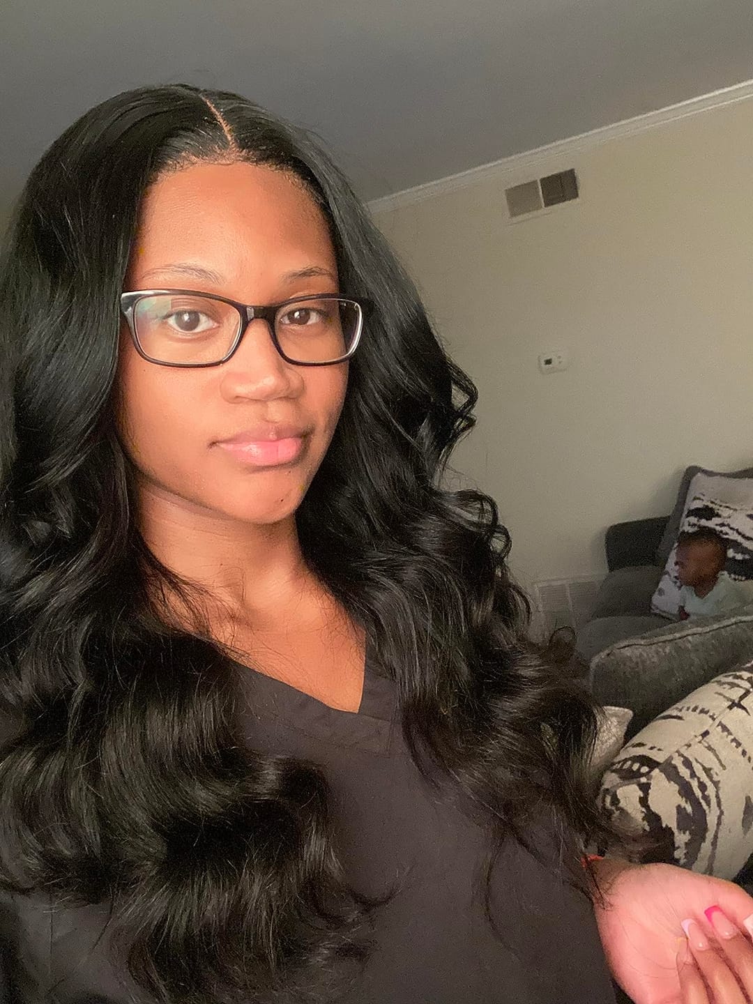 Customer photo review of Wavymy Wear Go Body Wave Glueless Wig Pre-Cut Lace Closure Wig Pre-Plucked Natural Hairline 180% Density Human Hair
