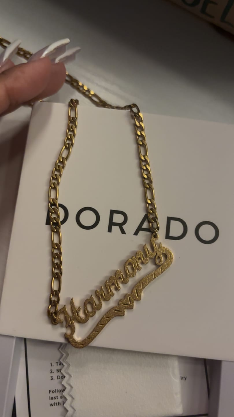 Customer photo review of Diamond Cut Heart Name Necklace