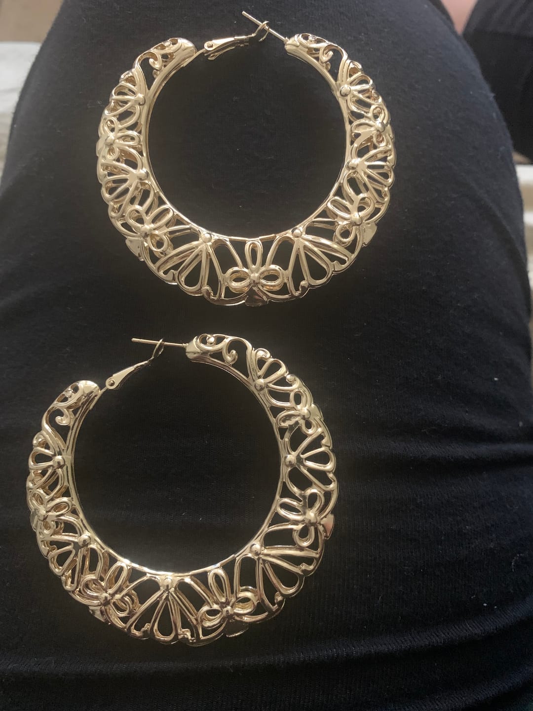 Customer photo review of Gold Encantada Punched Hoops