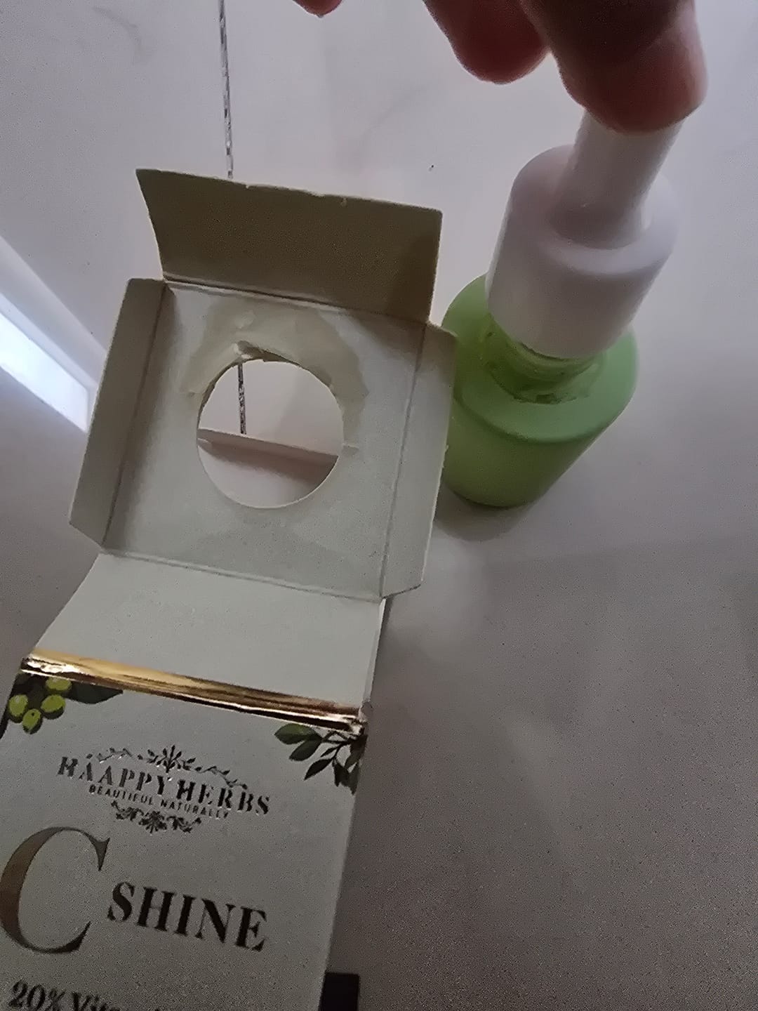 Customer photo review of C Shine 20% Vitamin C Absorption Booster Serum (30 ml)